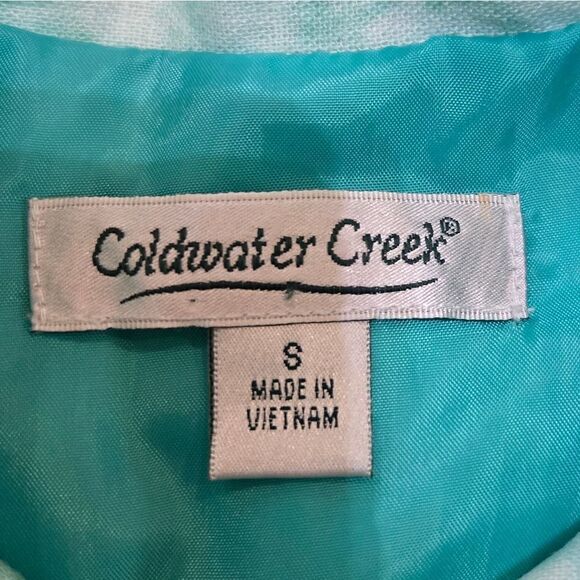 Coldwater Creek Blue with Sailboat Scene Button-Front Linen-Blend Jacket… - Picture 2 of 9